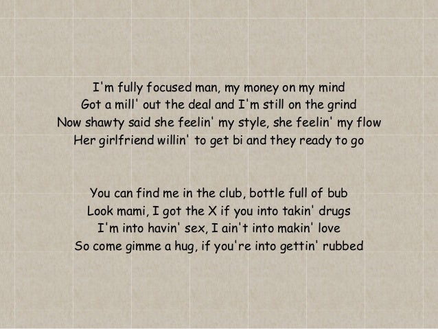 Sex in the club lyrics